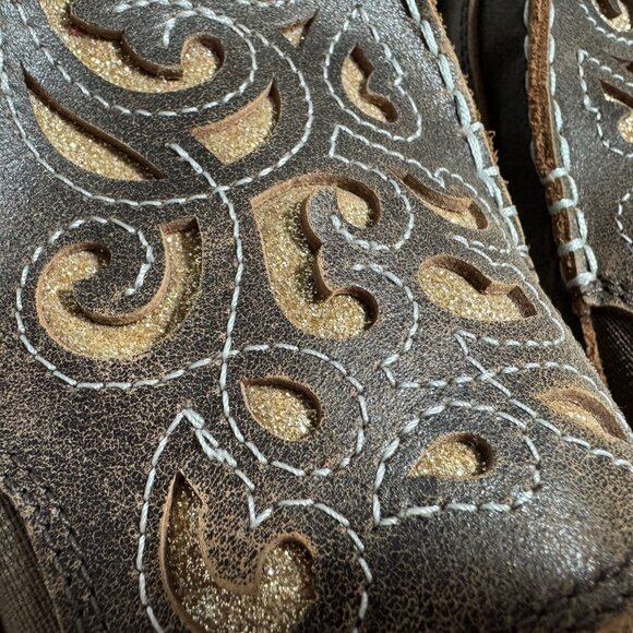 Ariat Embroidered Brown Leather Suede Slip-On Loafers Cruisers 11B 10035877 - Picture 3 of 7